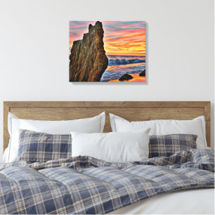 Toile Plage El Matador dans le paysage de Malibu Coucher