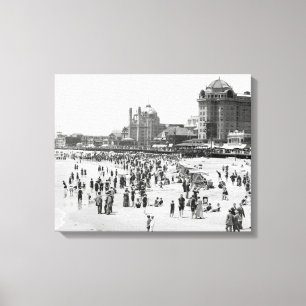 Toile Plage et promenade d'Atlantic City, 1910