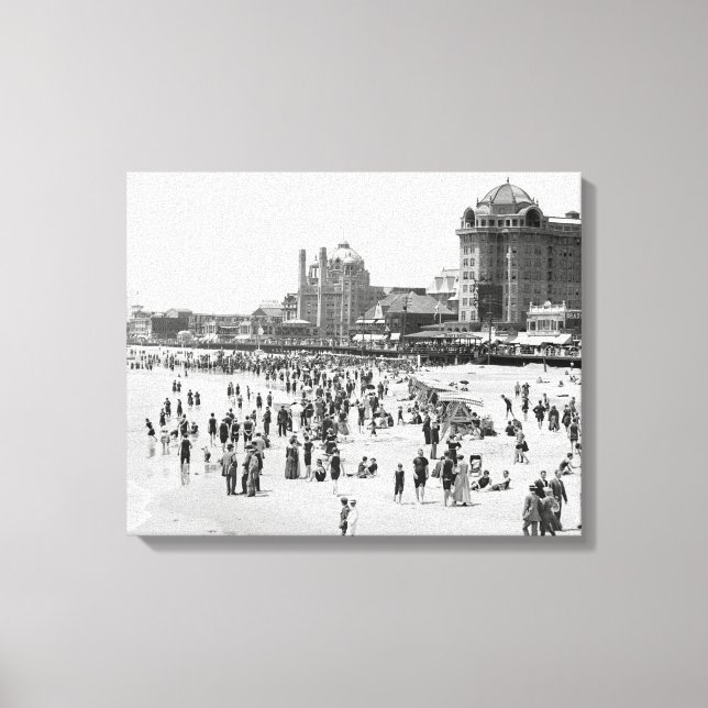 Toile Plage et promenade d'Atlantic City, 1910 (Recto)