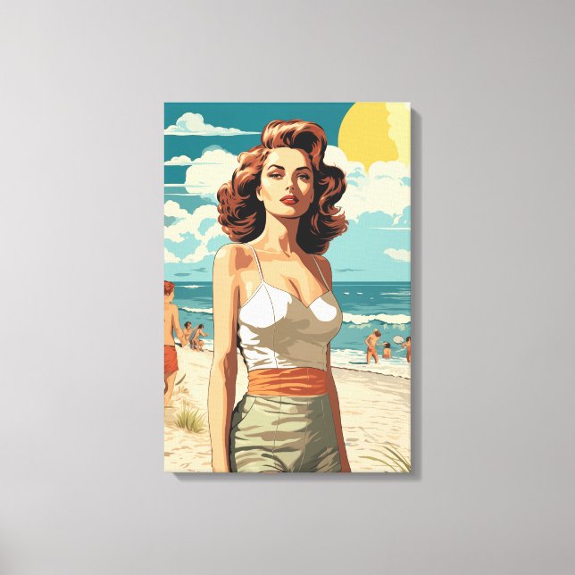 Toile Plage fille 1950 (Recto)
