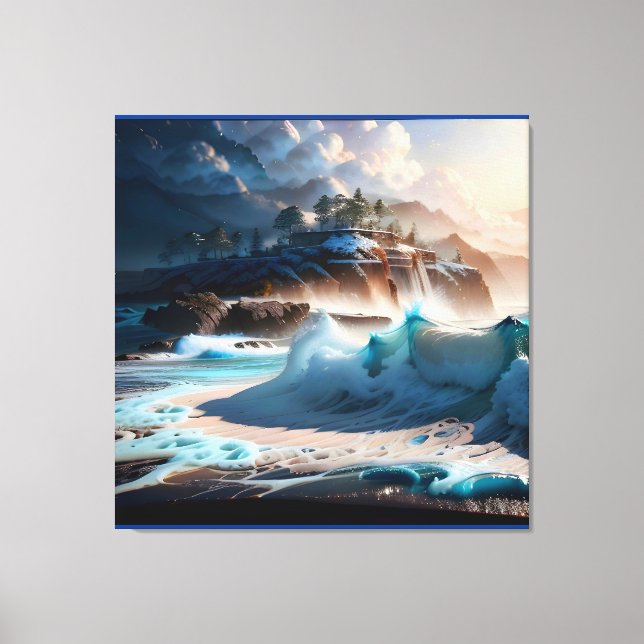 Toile Plage Front Ocean Waves Paysage 1 (Recto)