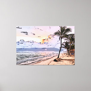 Toile Plage, mer, océan