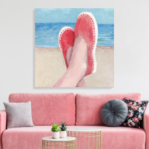 Toile Plage Peinture acrylique facile d'espadrilles/chau