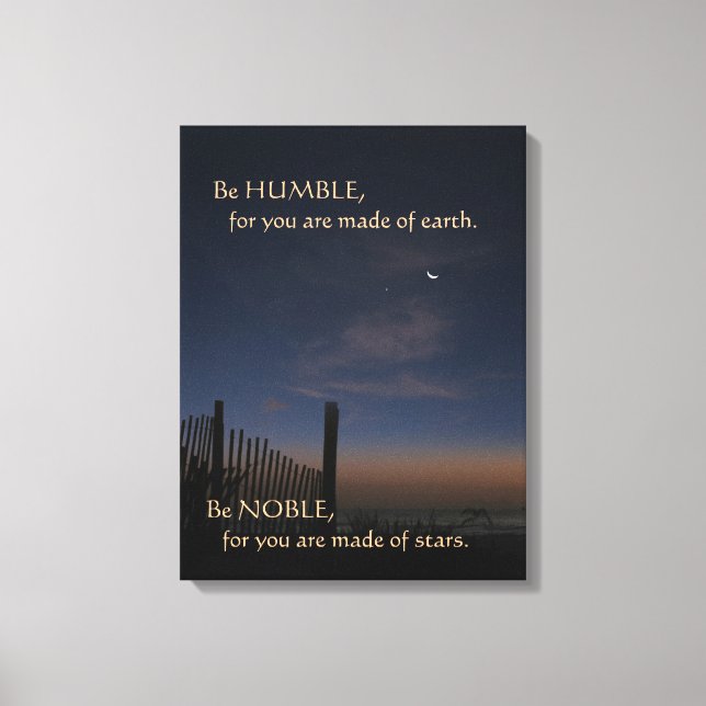Toile Plage Sunrise "Be Noble" Motivation (Recto)