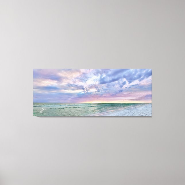 Toile Plage Sunset Pastel Art marin (Recto)