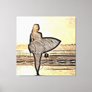 Toile Plage, Surfer, Surf