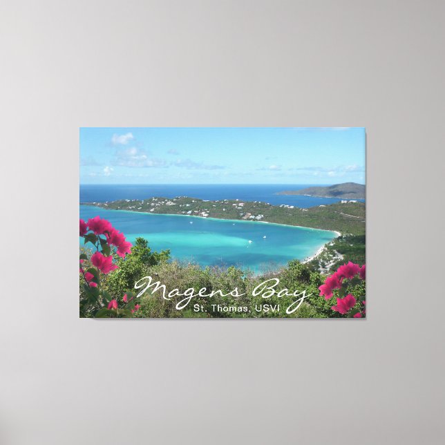 Toile Plage tropicale de Magens Bay St. Thomas, ÎVI (Recto)
