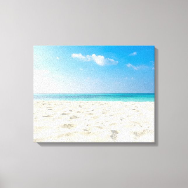 Toile Plage tropicale Sable de mer Ciel et jour d'été (Recto)