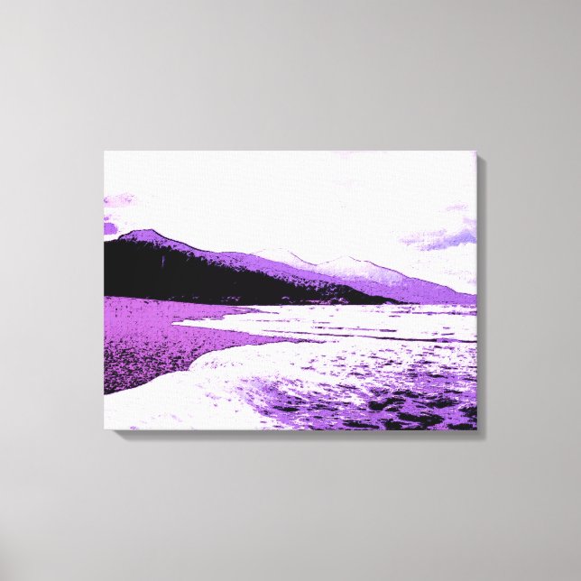 Toile Plage Twilight en violet et violet (Recto)