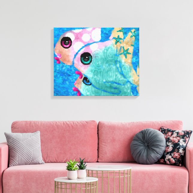 Toile Plage Whimsical Abstrait Poisson Plage Nautique Tu (Insitu(Salon))