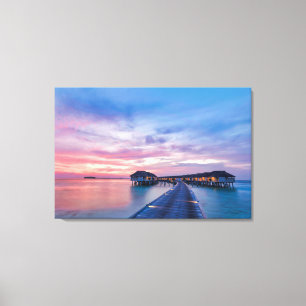 Toile Plages tropicales   Bungalows Maldives