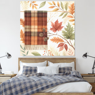 Toile Plaid Botanical Fall Wall Art