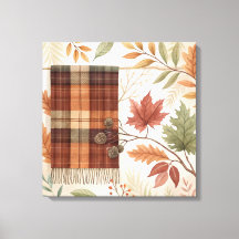Plaid Botanique Chute Mur Art - Feuilles d'automne