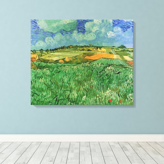 Toile Plaine près d'Auvers de Vincent van Gogh (Insitu (Plancher de Bois))