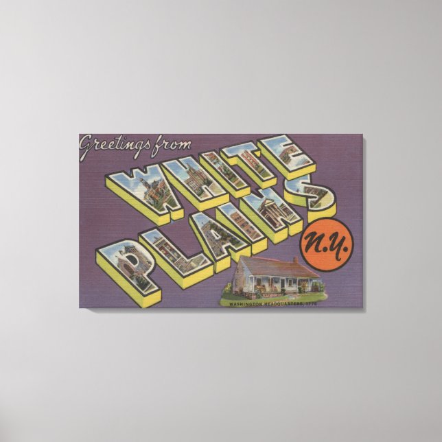 Toile Plaines blanches, New York - Grandes lettres scène (Recto)