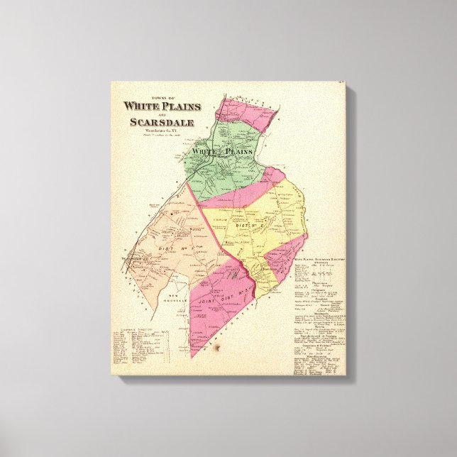 Toile Plaines blanches, villes de Scarsdale (Recto)