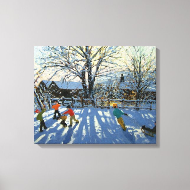 Toile Plaisir dans la neige Tideswell Derbyshire (Recto)