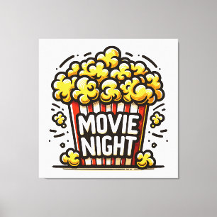 Toile Plaisir de soirée cinéma Popcorn ludique