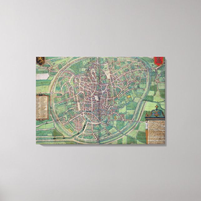 Toile Plan de Bruxelles, de 'Civitates Orbis Terra (Recto)