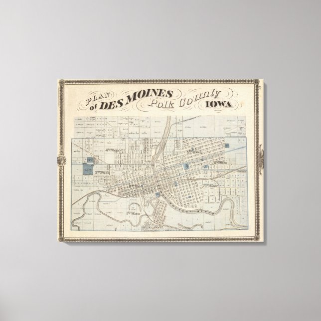 Toile Plan de Des Moines, comté de Polk, Iowa (Recto)