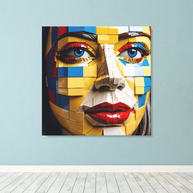 Toile "Plan de l'humanité" - Un portrait cubiste (Insitu (Plancher de Bois))