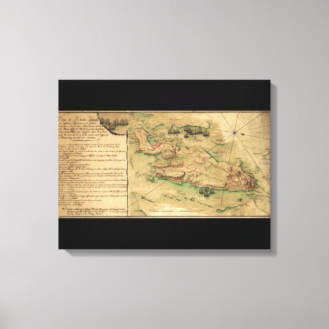 Toile Plan de l'île de Rhode (1778) (Recto)