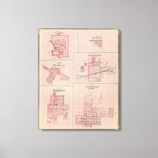 Toile Plan de Portland, Jay Co, Ind avec Camden (Recto)