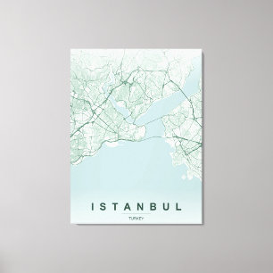 Toile Plan de ville d'Istanbul Turquie Design Minimalist
