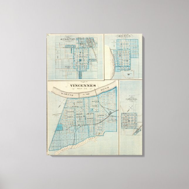 Toile Plan de Vincennes, Knox Co avec Sullivan (Recto)