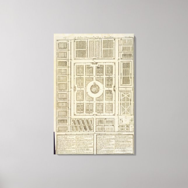 Toile Plan des jardins potagers du roi à Versailles (Recto)