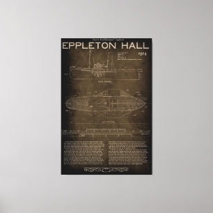 Toile Plan directeur 1914 pour remorque à vapeur