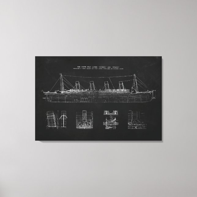 Toile Plan directeur Titanic Brevet Poster Art (Recto)