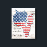 Toile Plan du lac Sebago Maine<br><div class="desc">L'art de la toile enveloppée Sebago Lake du Maine est orné de graphismes American Flag. Montrez votre fierté aux États-Unis, au Maine et au lac Sebago avec cette impression de toile rustique du lac Sebago. Des couleurs rouges, blanches et bleues remplissent le contour d'une carte du lac Sebago qui est...</div>