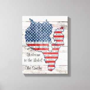 Toile Plan du lac Sebago Maine