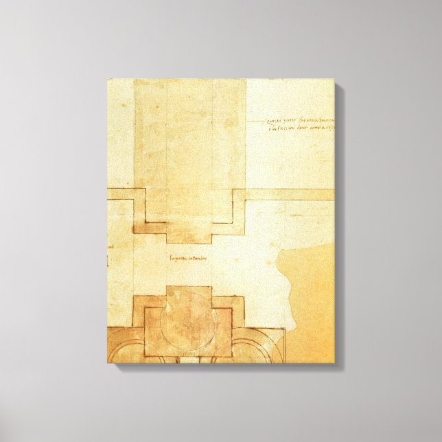 Toile Plan du tambour de la coupole de l'Eglise (Recto)