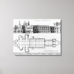 Toile Plan et altitude d'abbaye de Cluny
