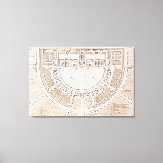Toile Plan général des salines dans "ville idéale" (Recto)