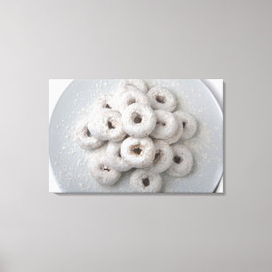 Toile Plan rapproché des beignets en poudre dans un plat