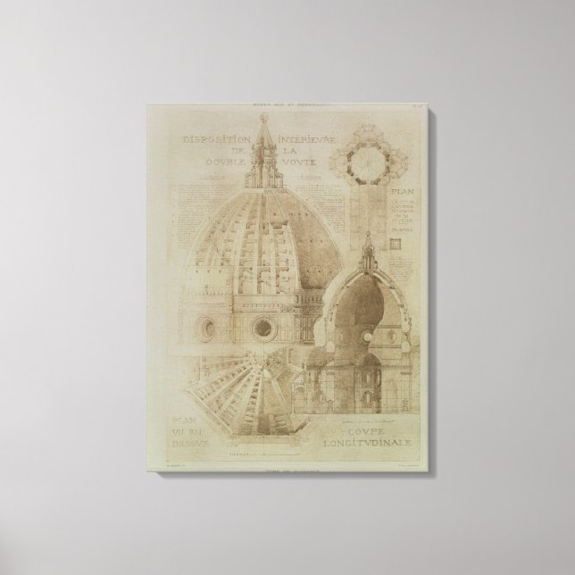 Toile plan, section et elevation de la cathédrale de Flo (Recto)