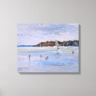 Toile Planche à voile et baigneurs