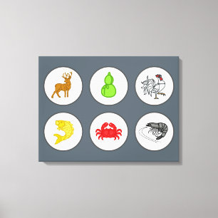 Toile Planche de crabe de poisson - Sepia