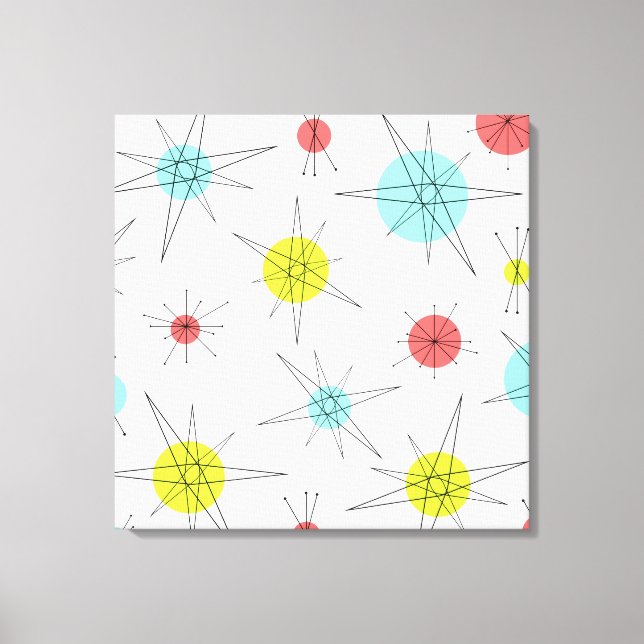 Toile Planètes colorées de l'ère atomique (Recto)