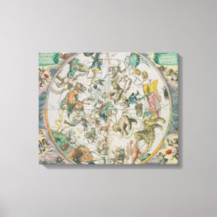 Toile Planisphère céleste montrant les signes du Zod