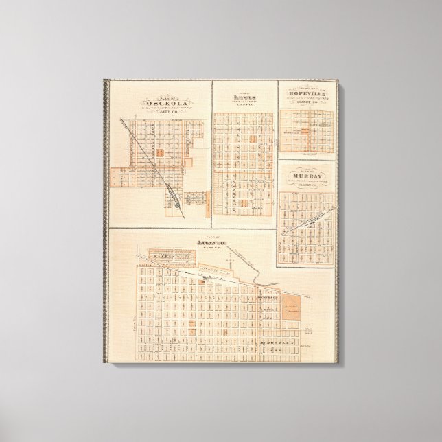 Toile Plans de Atlantic, Osceola, Lewis (Recto)