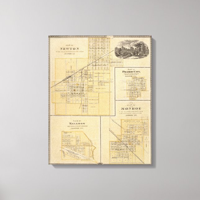 Toile Plans de Newton, Prairie City (Recto)