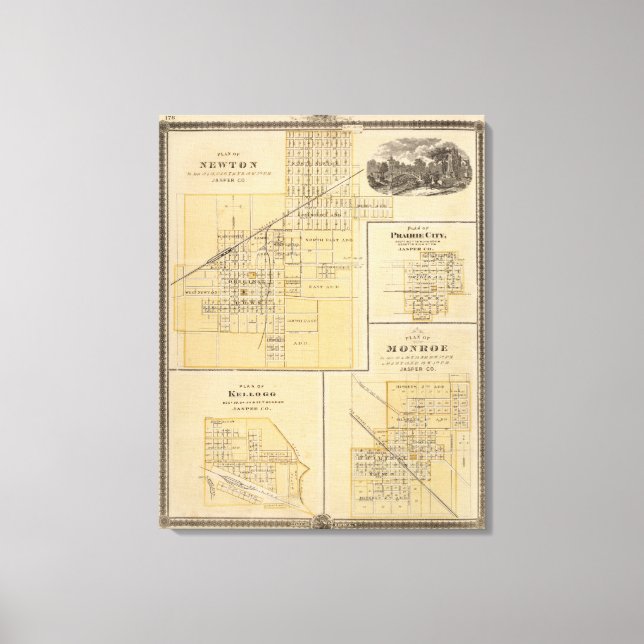 Toile Plans de Newton, Prairie City (Recto)