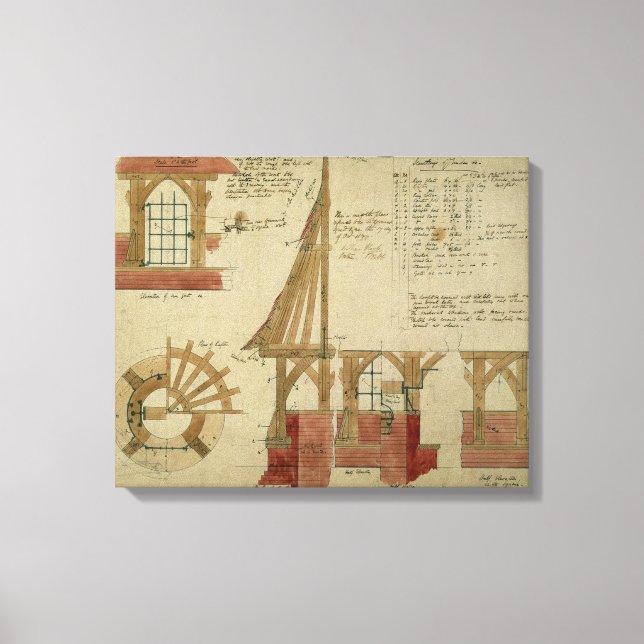 Toile Plans pour la Maison Rouge, Bexley Heath (stylo et (Recto)