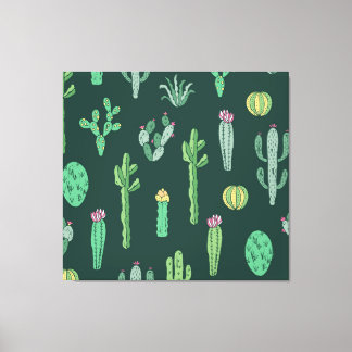 Toile Plantes de Cactus : Arrière - plan Vintage sans co