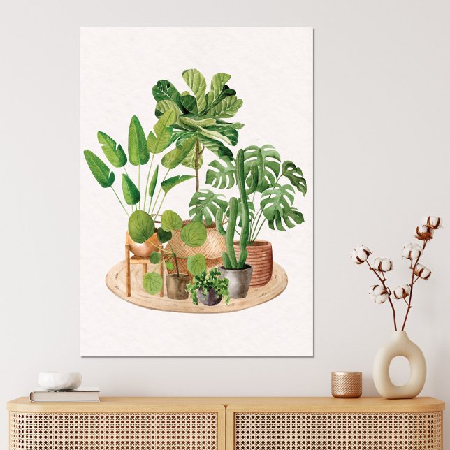 Toile Plantes tropicales à l'aquarelle (In situ boho interior)