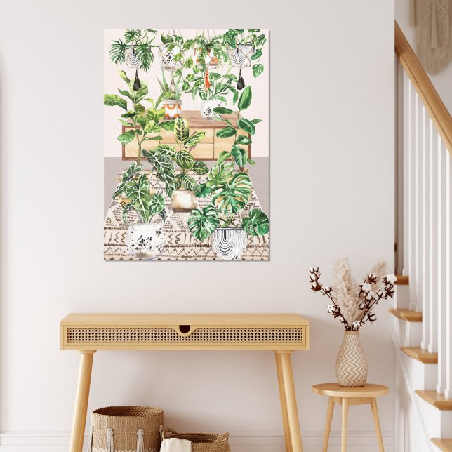 Toile Plantes tropicales à l'aquarelle (In situ boho interior)